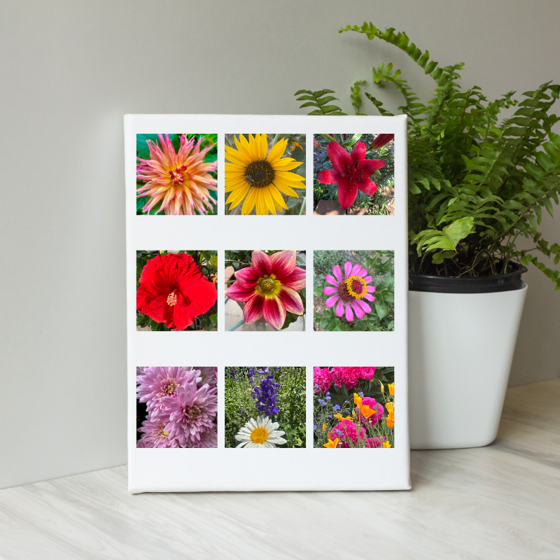 FLOWER MAGNETS SET OF 9 (2.5"X2.5")